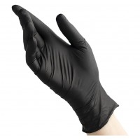 Перчатки нитриловые BENOVY (50 пар) черные, р. XS