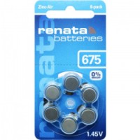 Батарейки для слуховых аппаратов Renata 675  6шт/блистер